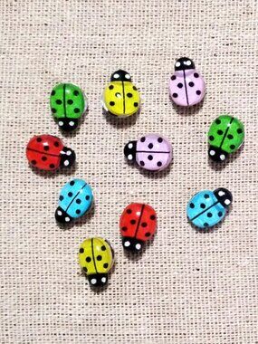 10 Pcs Cute Multi Colored Lady Bugs Decorative Memo Bulletin Board Push Pins
